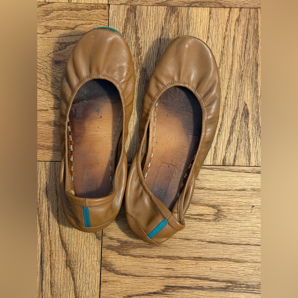 Tieks Brown Leather Flats Size 12 Chesnut